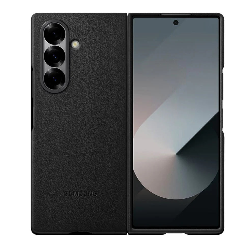 Samsung Z Fold8 Ultra Leather Case, Kindsuit Slim Leather Back Cover - Black