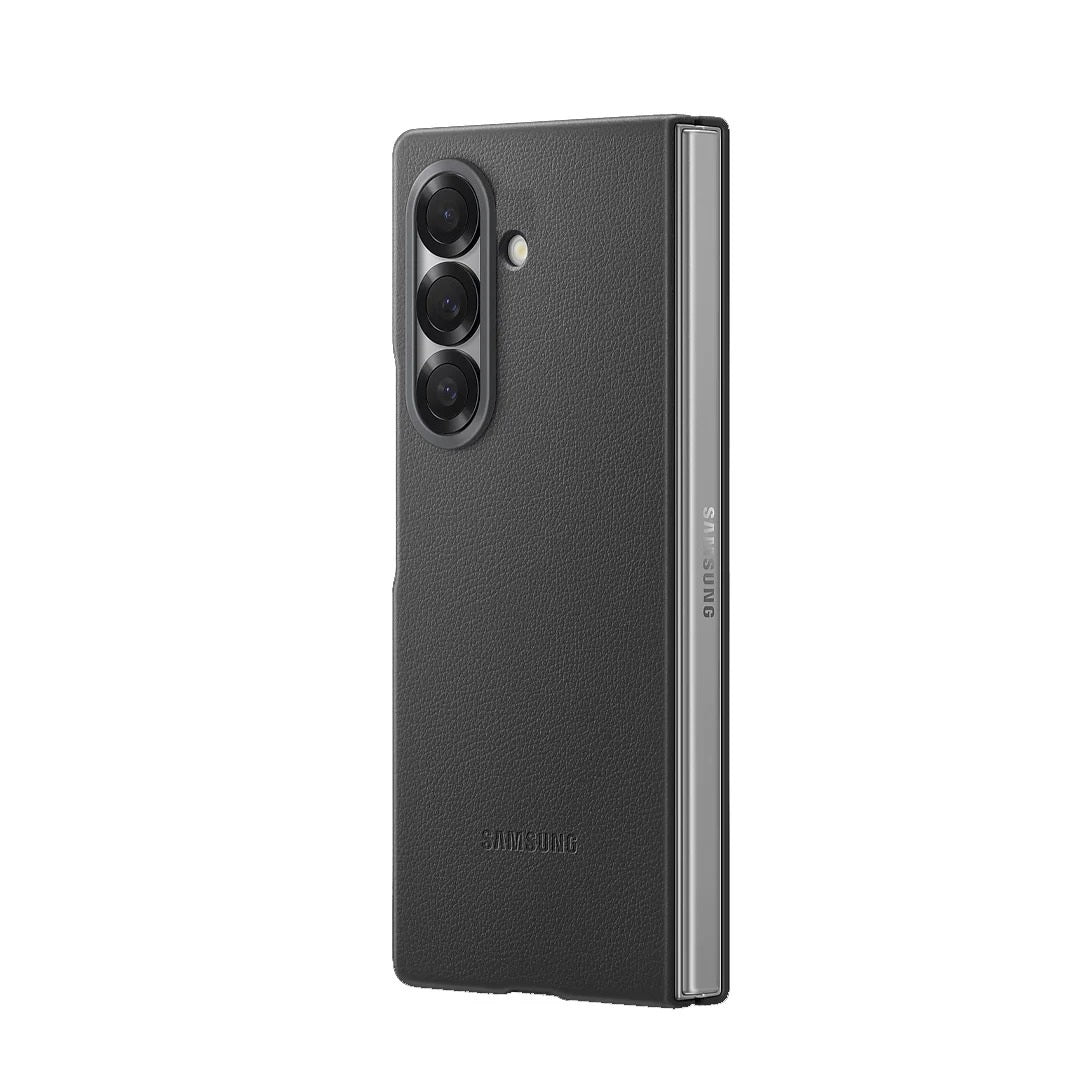 Samsung Z Fold8 Ultra Leather Case, Kindsuit Slim Leather Back Cover - Dark Grey