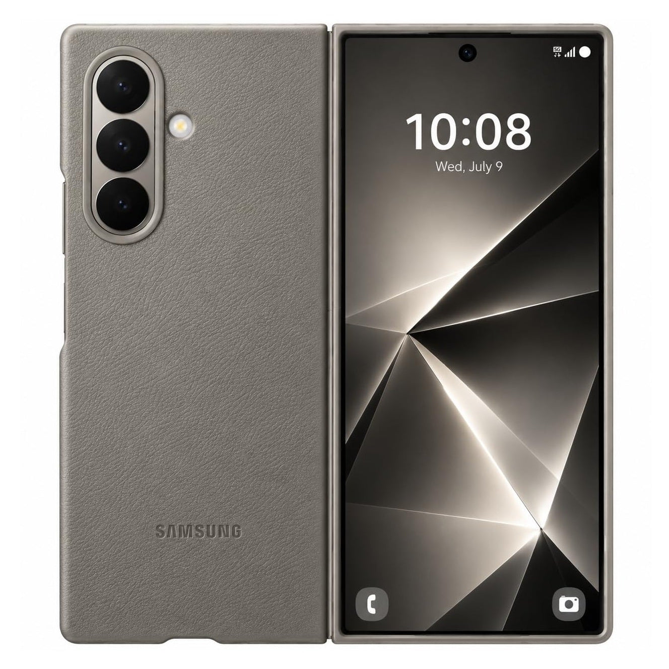 Samsung Z Fold8 Ultra Leather Case, Kindsuit Slim Leather Back Cover - Camel