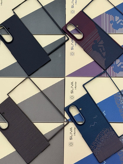 Samsung Galaxy Z Fold7 Real Carbon Fiber Case, 0.5mm Super Slim Original SLIVA Carbon Fiber - Black