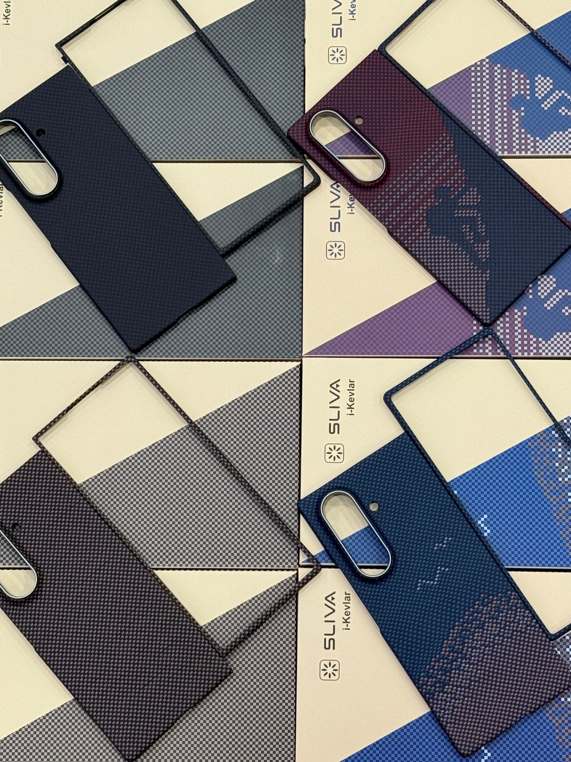 Samsung Galaxy Z Fold7 Real Carbon Fiber Case, 0.5mm Super Slim Original SLIVA Carbon Fiber - Black