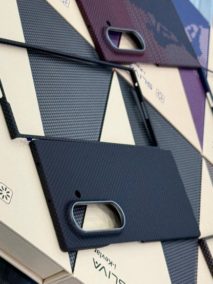 Samsung Galaxy Z Fold7 Real Carbon Fiber Case, 0.5mm Super Slim Original SLIVA Carbon Fiber - Black