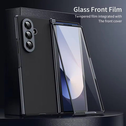 Samsung Galaxy Z Fold7 Skin Feel Electroplating Matte Finish with Hinge Protection & Front Glass - Blue