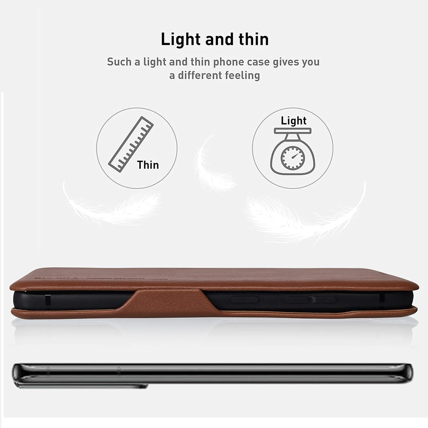 Samsung Galaxy S25 Ultra Leather Flip Case, Shockproof, Card Slot with Kickstand -  Brown