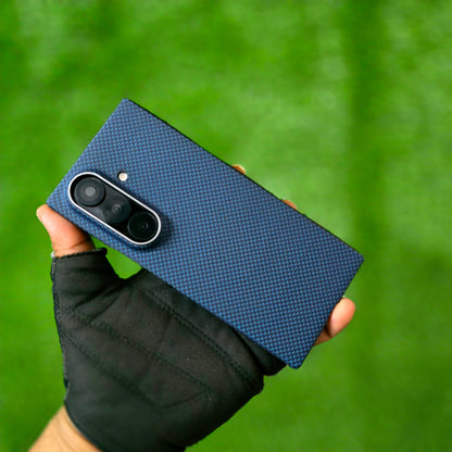 Samsung Galaxy Z Fold7 Real Carbon Fiber Case, 0.5mm Super Slim Original SLIVA Carbon Fiber with Magsafe - Blue