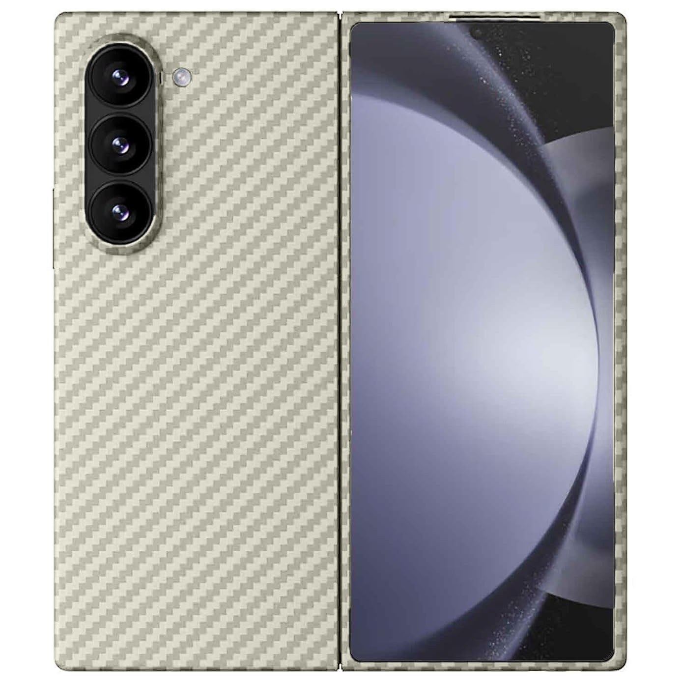Samsung Galaxy Z Fold 6 0.6mm Super Slim Carbon Texture Aramid Fiber Case - Titanium