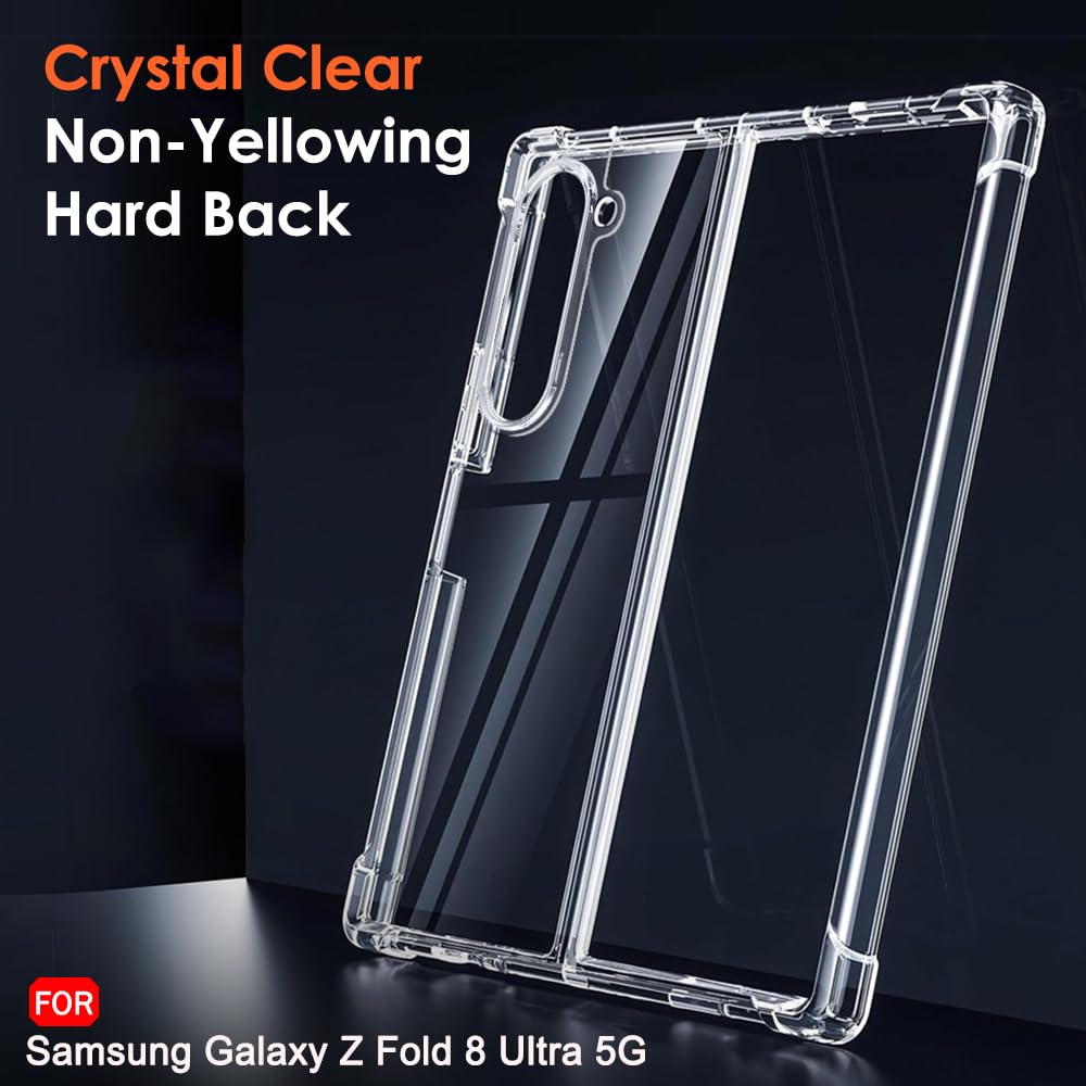 Samsung Z Fold8 Ultra Transparent Case, Cristal Clear Soft TPU Raised Corner Edges