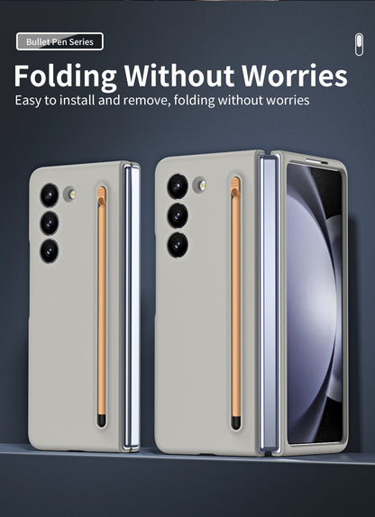 Samsung Galaxy Z Fold6 Silky Liquid PC Matte S-Pen Case (With Front Glass) - Sand