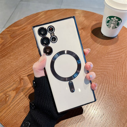 Samsung Galaxy S23 Plus Transparent Electroplating MagSafe Case with Camera Protection