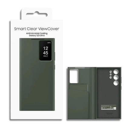 Samsung Galaxy S23 Ultra S-View Window Flip Wallet Case with Tap Control - Green