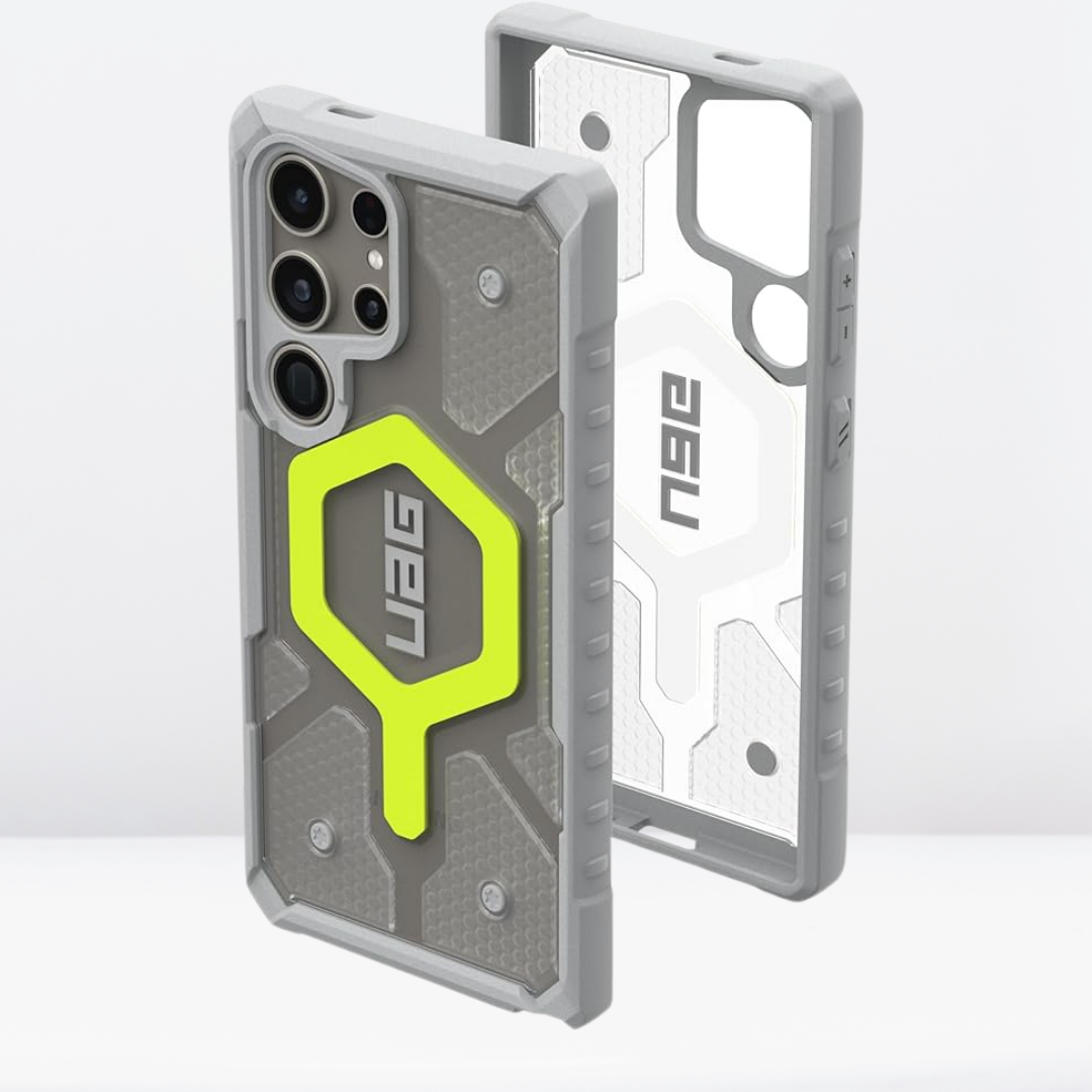 Samsung Galaxy S24 Ultra UAG Magsafe Case, Pathfinder Clear Rugged Featherlight Shockproof Protective - Neon Green