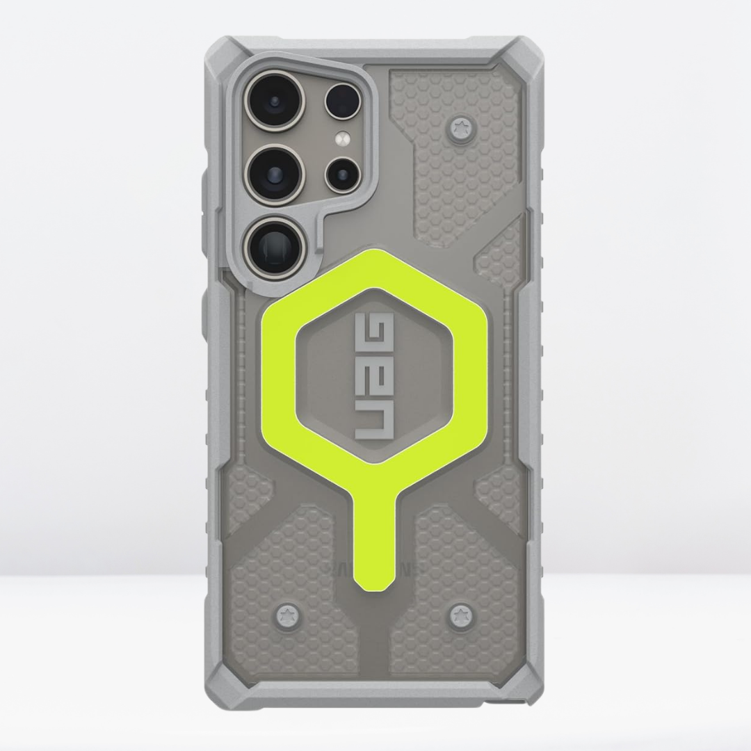 Samsung Galaxy S24 Ultra UAG Magsafe Case, Pathfinder Clear Rugged Featherlight Shockproof Protective - Neon Green