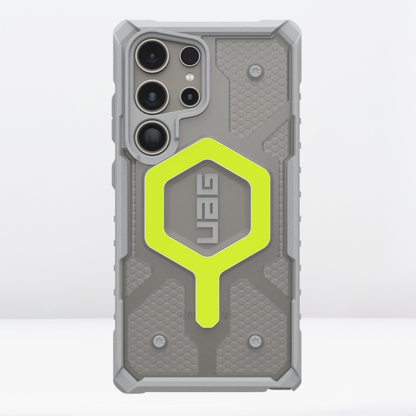 Samsung Galaxy S24 Ultra UAG Magsafe Case, Pathfinder Clear Rugged Featherlight Shockproof Protective - Neon Green