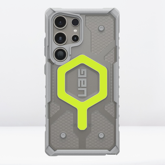 Samsung Galaxy S24 Ultra UAG Magsafe Case, Pathfinder Clear Rugged Featherlight Shockproof Protective - Neon Green