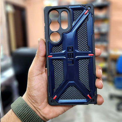 Samsung Galaxy S23 Ultra UAG Monarch Kevlar Series Rugged Heavy Duty Armor Case with 5 Red Dot - Blue