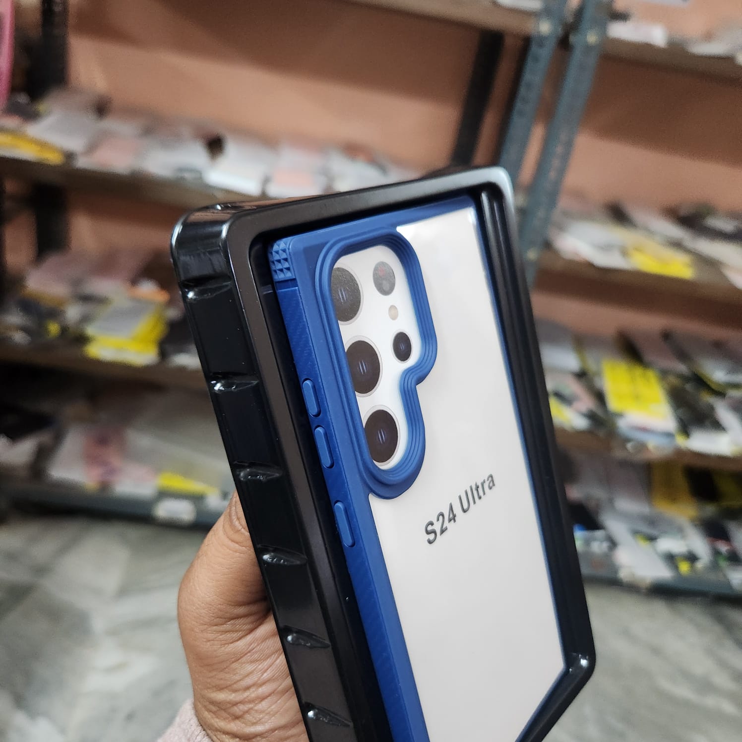 Samsung Galaxy S24 Ultra Hybrid Polycarbonate Bumper Case - Blue