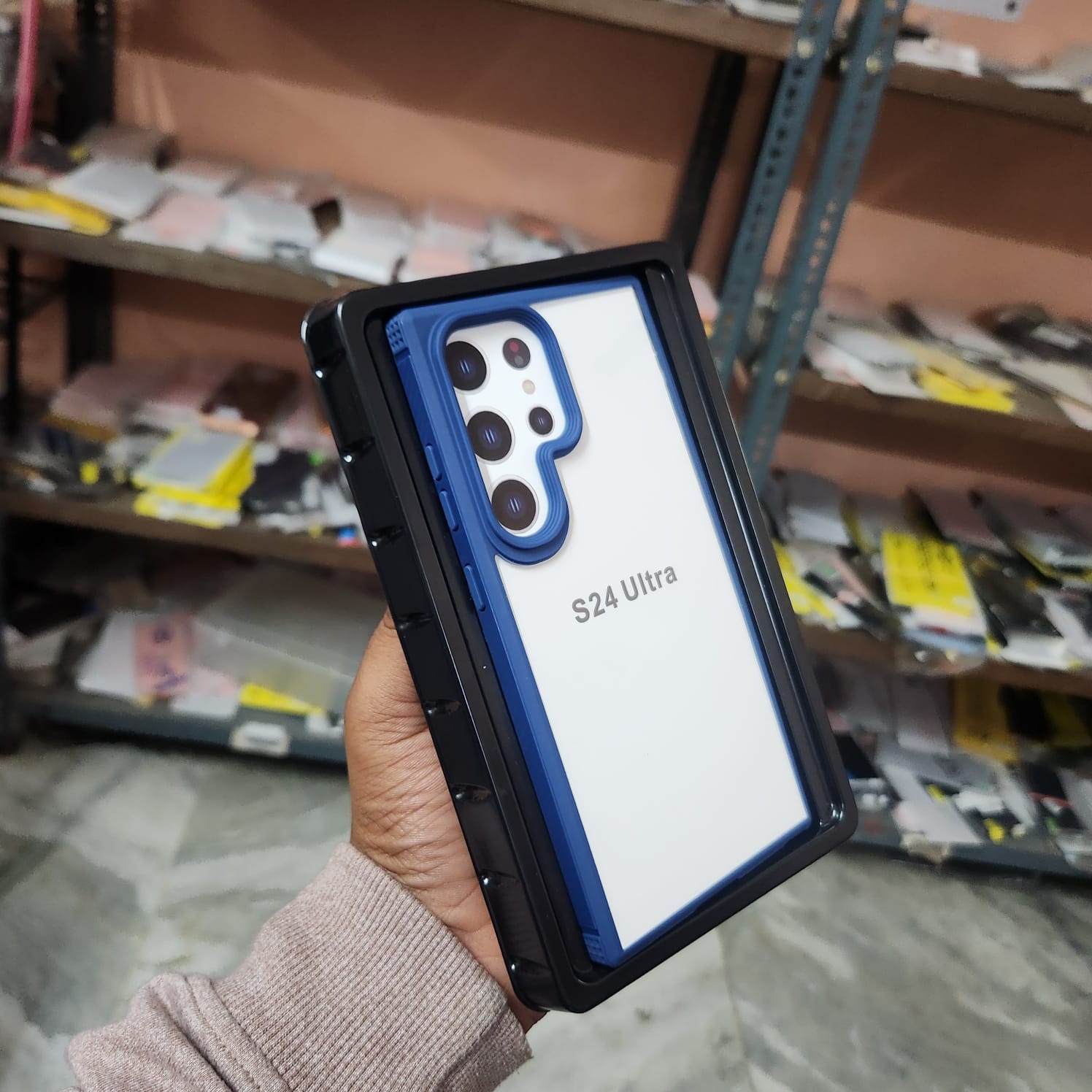 Samsung Galaxy S24 Ultra Hybrid Polycarbonate Bumper Case - Blue