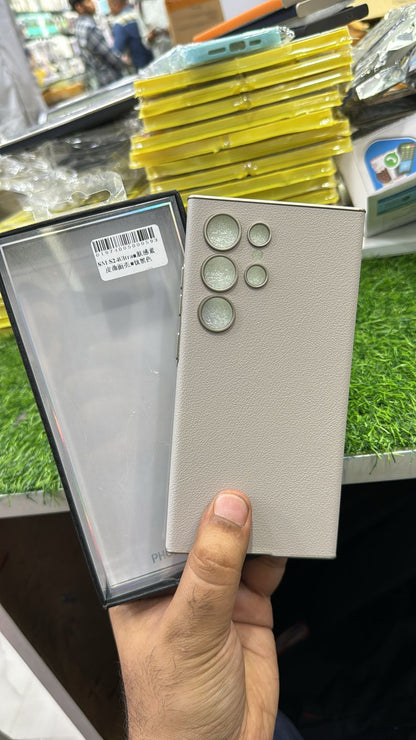 Samsung Galaxy S23 Ultra Super Slim GKK Leather Case With Camera Protection - Titanium Grey