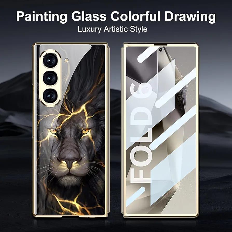 Samsung Galaxy Z Fold6 Original GKK Glossy Deer Glass Case with Front Glass - Wine Deer