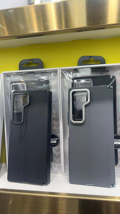 Samsung Galaxy Z Fold 6 Genuine Leather Magsafe Case with Metal Kickstand & Hinge Protection (No Front)