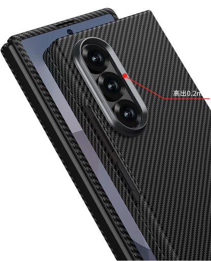 Samsung Galaxy Fold7 Gkk Super Slim Carbon Fiber Case with Inbuilt Front Glass - Black