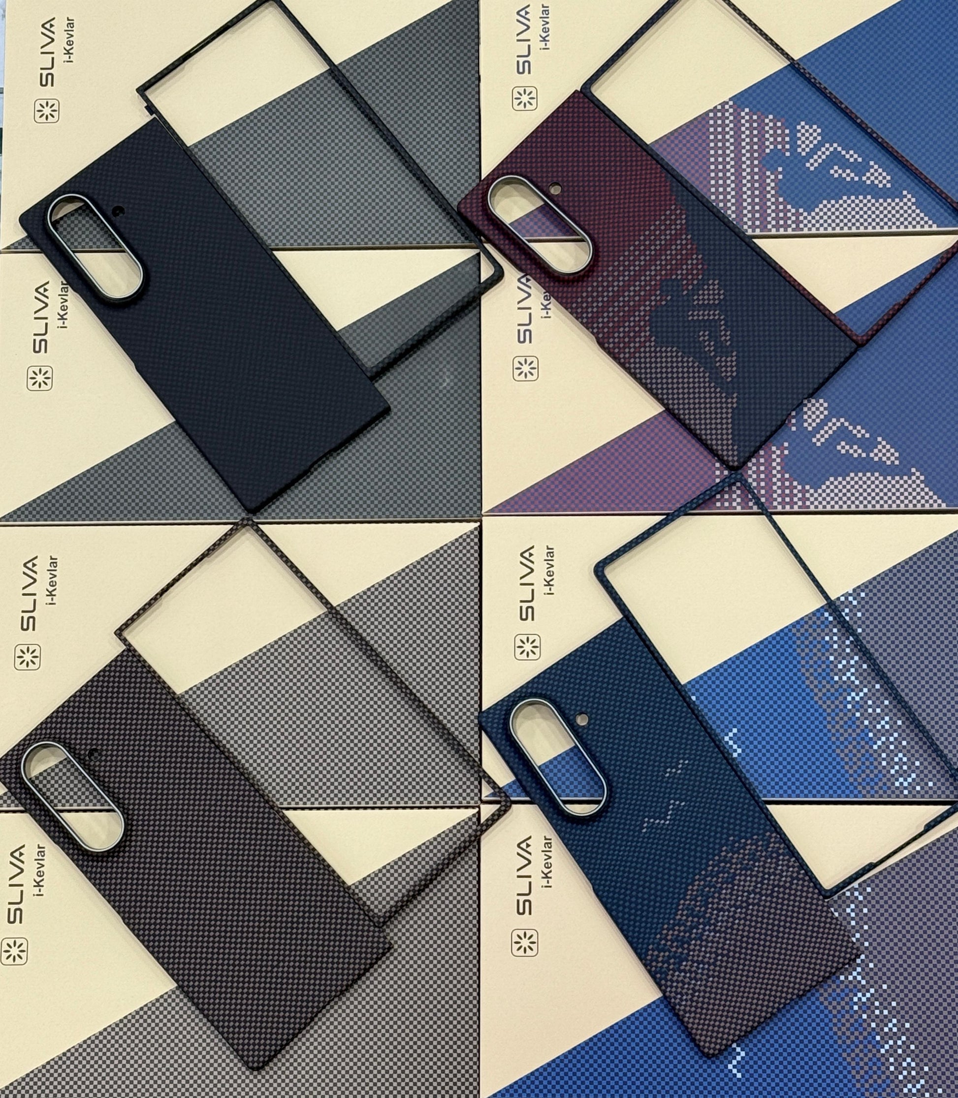 Samsung Galaxy Z Fold7 Real Carbon Fiber Case, 0.5mm Super Slim Original SLIVA Carbon Fiber with Magsafe - Blue