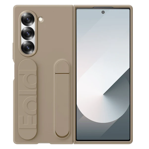 Samsung Galaxy Z Fold6 Silicon Case with Kickstand & Band - Sand