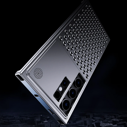 Samsung Galaxy S24 Ultra Heat Dissipation Aluminum Alloy Lens Half Pack Aromatherapy Cooling Case - Grey