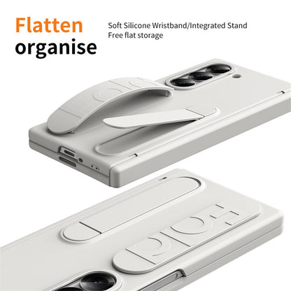 Samsung Galaxy Z Fold6 Silicon Case with Kickstand & Band Hinge Protection - Black