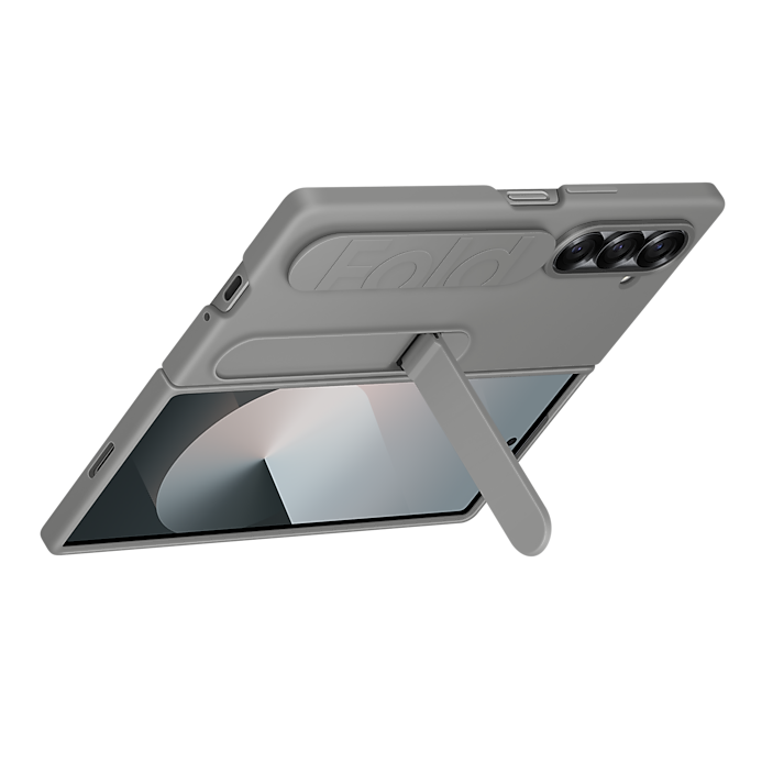 Samsung Galaxy Z Fold7 Ultra Thin Silicon Case with Kickstand & Strip - Sand