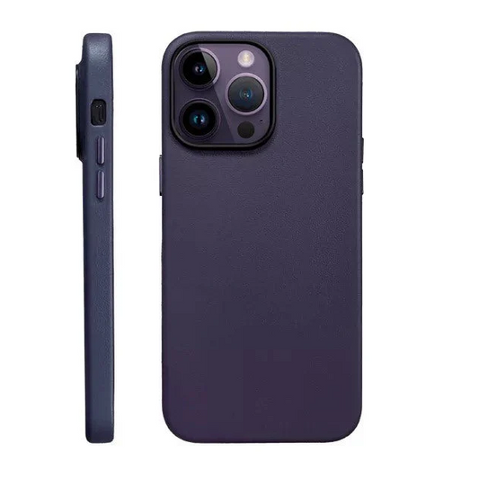 iPhone 14 Pro Max Kzdoo Noble Series Genuine Leather Case - Purple