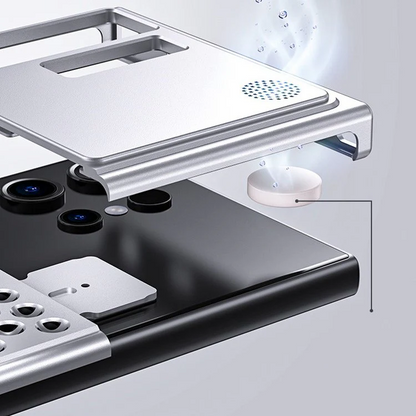 Samsung Galaxy S24 Ultra Heat Dissipation Aluminum Alloy Lens Half Pack Aromatherapy Cooling Case - Grey