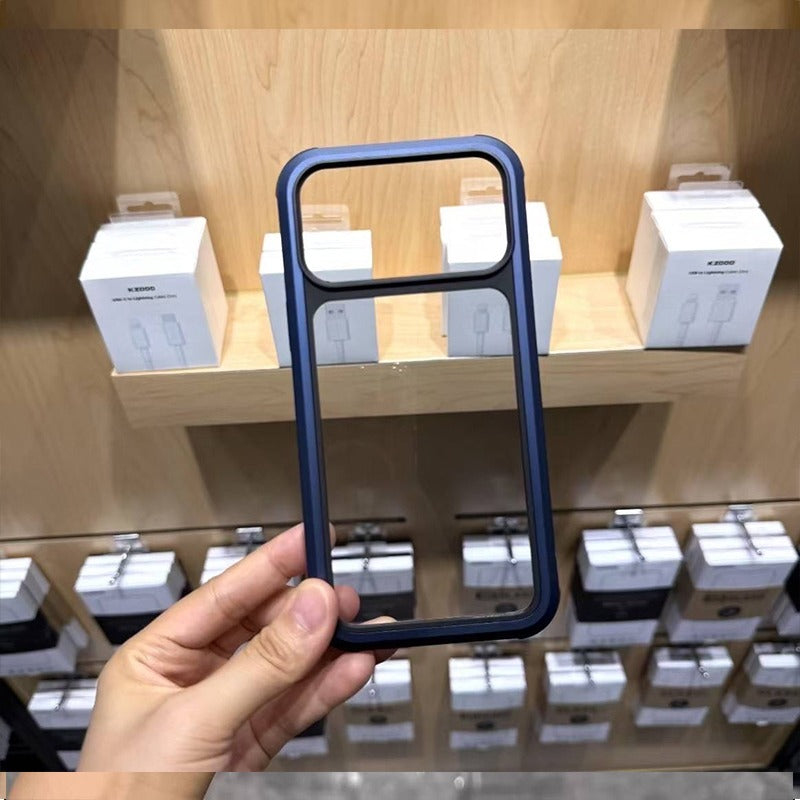 iPhone 17 Pro Max Kzdoo ARCE Case Series Aluminum Bumper Transparent Back Cover - Blue