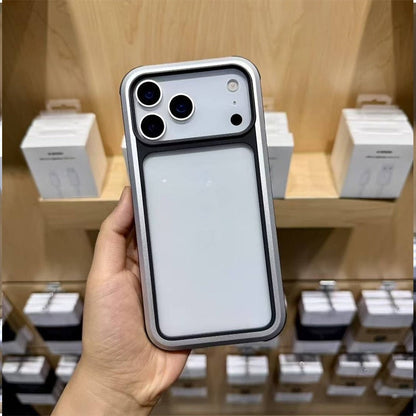 iPhone 17 Pro Max Kzdoo ARCE Case Series Aluminum Bumper Transparent Back Cover - Grey