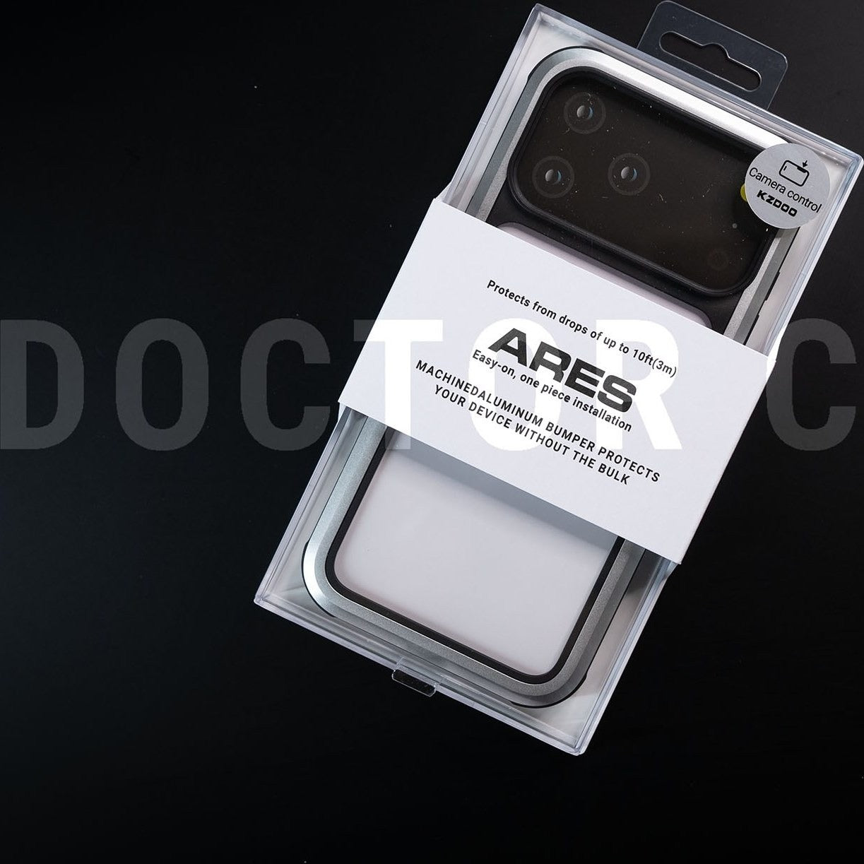 iPhone 17 Pro Max Kzdoo ARCE Case Series Aluminum Bumper Transparent Back Cover - Grey