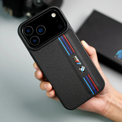 iPhone 17 Pro BMW Case, BMW M-Sport Performance Series Leather Back cover - Black