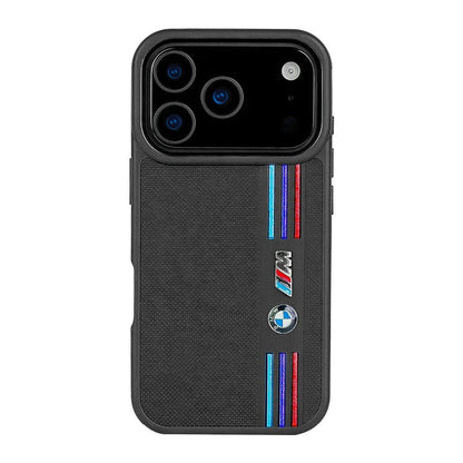 iPhone 17 Pro BMW Case, BMW M-Sport Performance Series Leather Back cover - Black