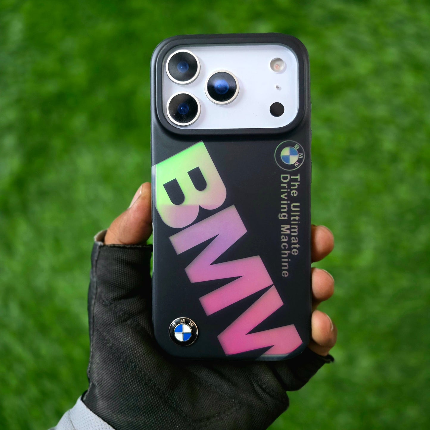 iPhone 17 Pro BMW Case, Multi Changing Color Case with Real Logo - Black