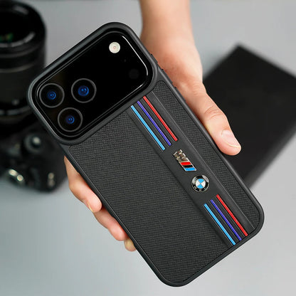 iPhone 17 Pro BMW Case, BMW M-Sport Performance Series Leather Back cover - Black