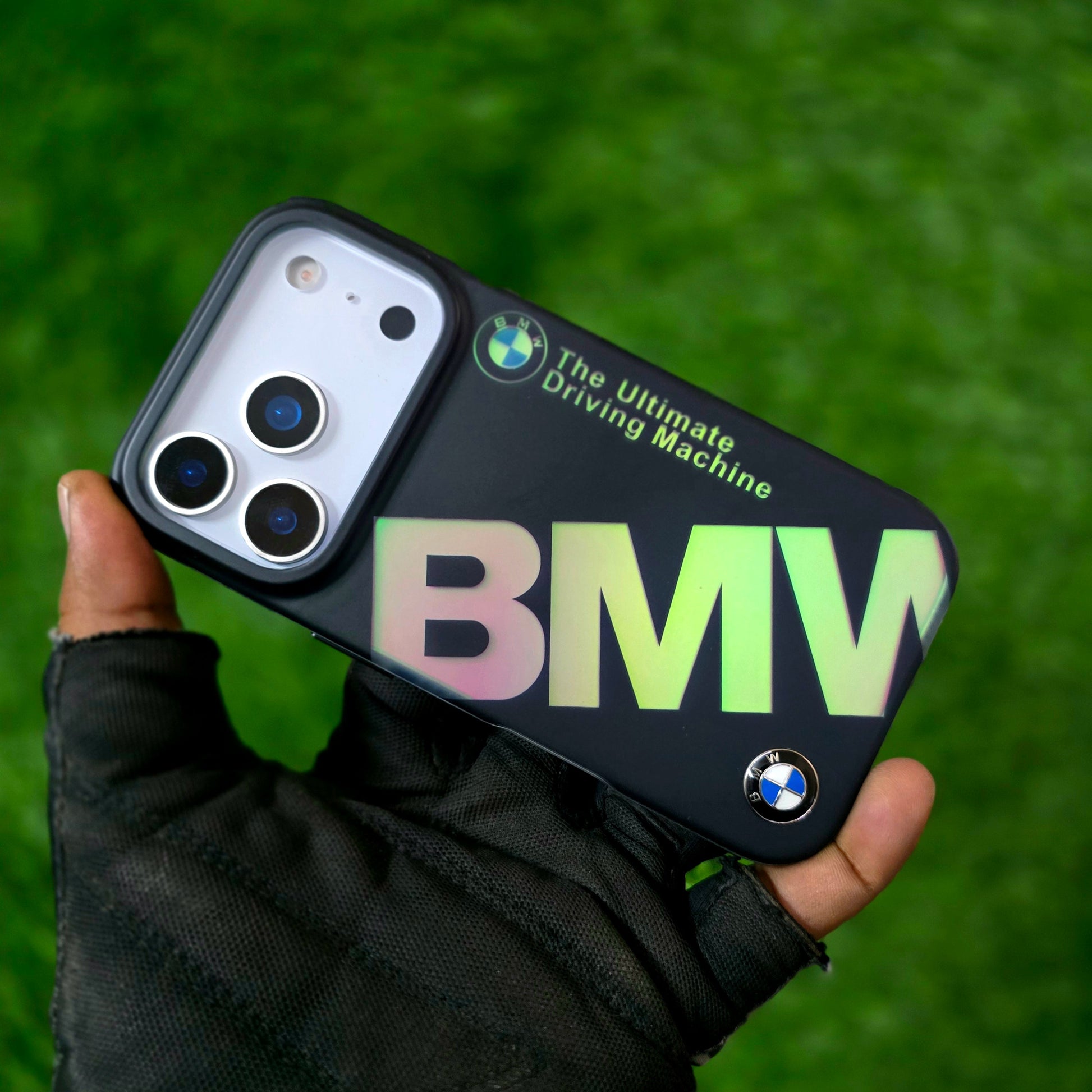 iPhone 17 Pro BMW Case, Multi Changing Color Case with Real Logo - Black