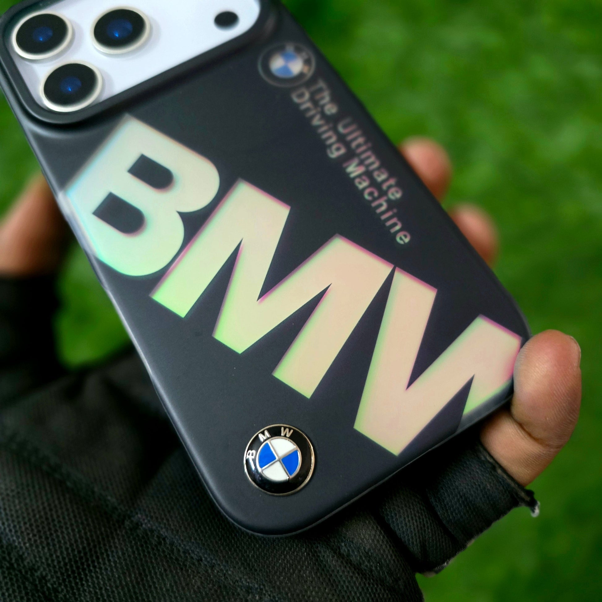 iPhone 17 Pro BMW Case, Multi Changing Color Case with Real Logo - Black