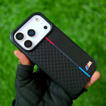iPhone 17 Pro Max BMW Case, BMW M Sport Performance Series Leather Back cover - Black