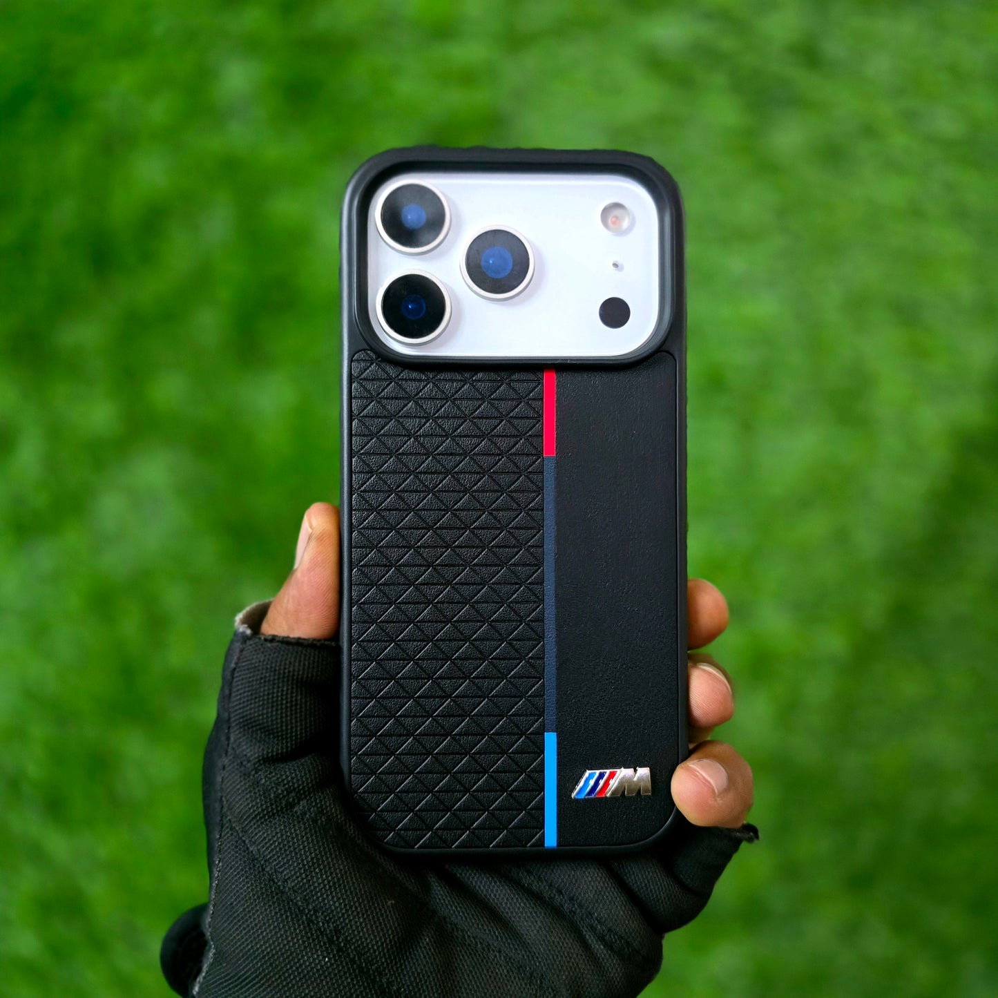 iPhone 17 Pro Max BMW Case, BMW M Sport Performance Series Leather Back cover - Black