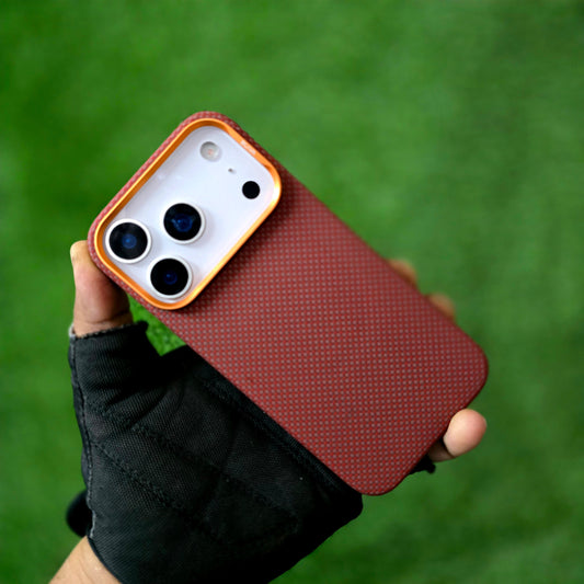 iPhone 17 Pro 0.4mm Thin Original SLIVA Real Aramid Carbon Fiber Case with Magsafe - Orange