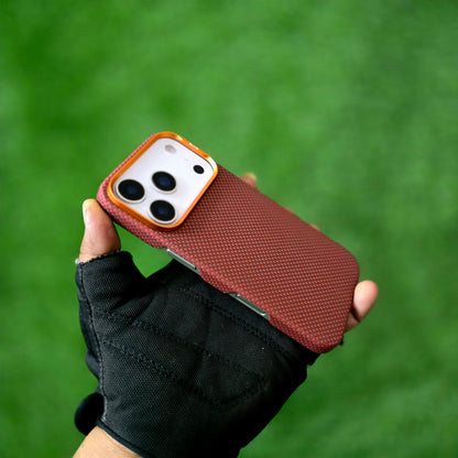 iPhone 17 Pro Max 0.4mm Thin Original SLIVA Real Aramid Carbon Fiber Case with Magsafe - Orange