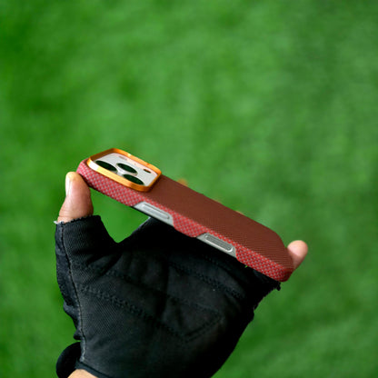 iPhone 17 Pro 0.4mm Thin Original SLIVA Real Aramid Carbon Fiber Case with Magsafe - Orange