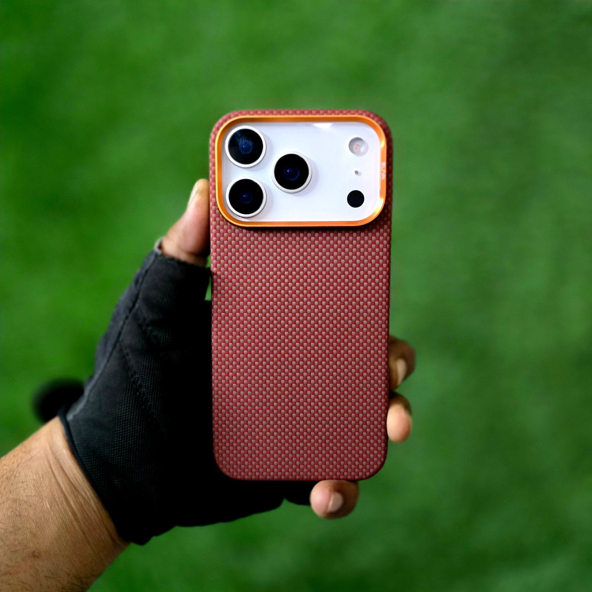 iPhone 17 Pro 0.4mm Thin Original SLIVA Real Aramid Carbon Fiber Case with Magsafe - Orange