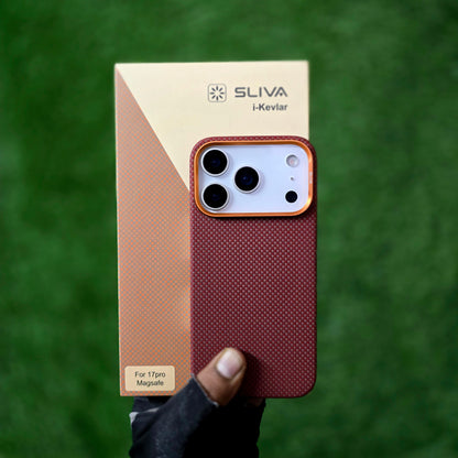 iPhone 17 Pro 0.4mm Thin Original SLIVA Real Aramid Carbon Fiber Case with Magsafe - Orange