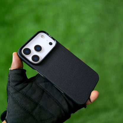 iPhone 17 Pro 0.4mm Thin Original SLIVA Real Aramid Carbon Fiber Case with Magsafe - Black