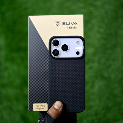 iPhone 17 Pro 0.4mm Thin Original SLIVA Real Aramid Carbon Fiber Case with Magsafe - Black